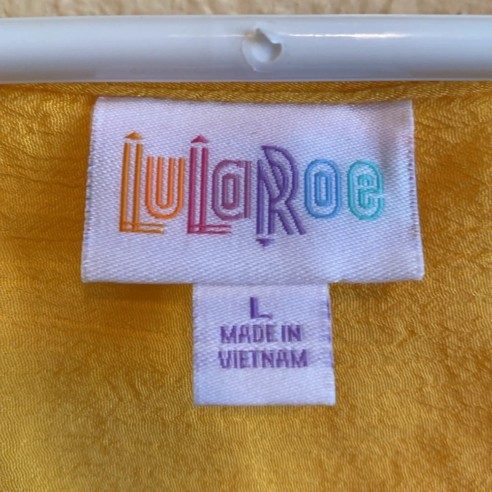 Lularoe yellow L gauze type top - Picture 5 of 6